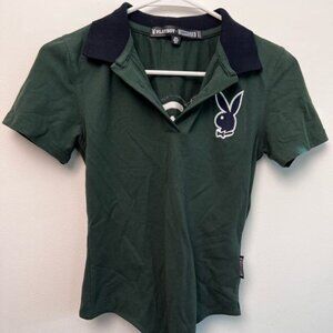 retro looking playboy polo bodysuit